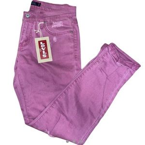 WILD ORCHID/PINK BOYFRIEND 513 RIPPED LEVIS 👖
